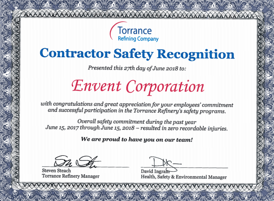 Envent Corporation | PBF Safety 2018