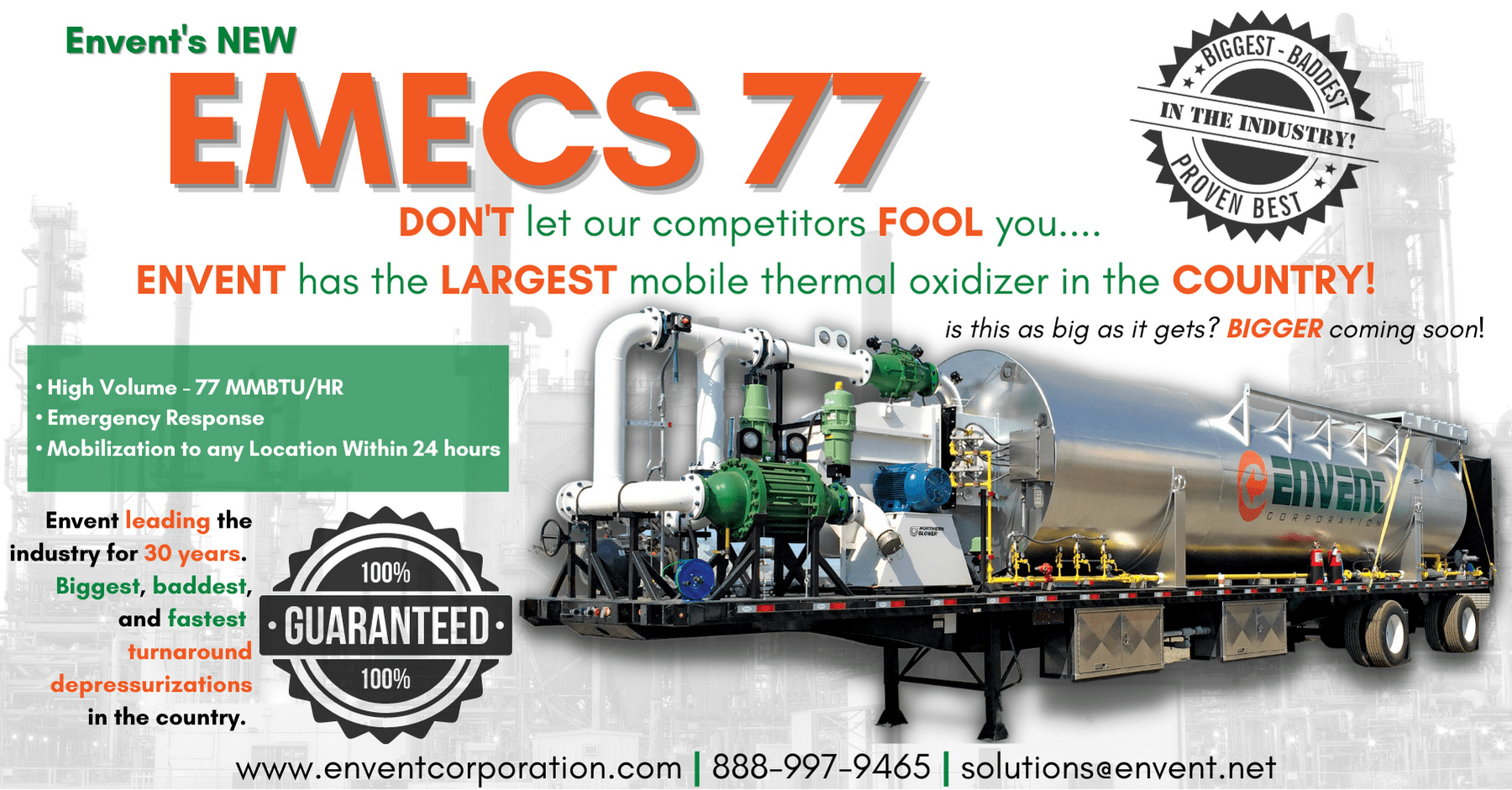 EMECS 77 MMBTU/hr – READY TO BE DEPLOYED!